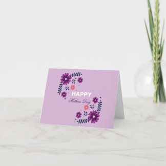 Happy Mother's Day Flowers and MediumVioletRed 招待状