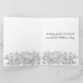 Happy Mother's Day Friend Coloringページ花 カード (内部)