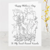 Happy Mother's Day Friend Coloringページ花 カード (黄色い花)