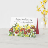 Happy Mother's Day Friend Like A Mom To Me  カード (黄色い花)