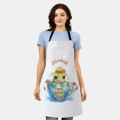 Happy Mother's Day Frog and Hat in a Teacup エプロン (着用した状態)