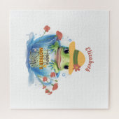 Happy Mother's Day Frog and Hat in a Teacup ジグソーパズル (横)