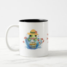 Happy Mother's Day Frog and Hat in a Teacup