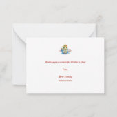 Happy Mother's Day Frog and Hat in a Teacup ノートカード (裏面)