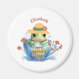 Happy Mother's Day Frog and Hat in a Teacup マグネット
