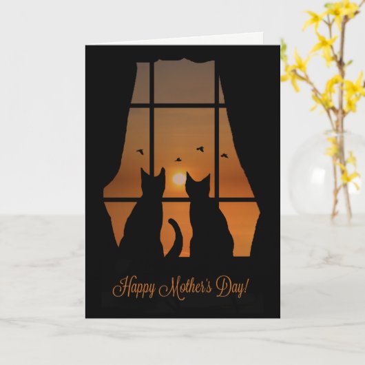 Happy Mother's Day from Cats カード (黄色い花)