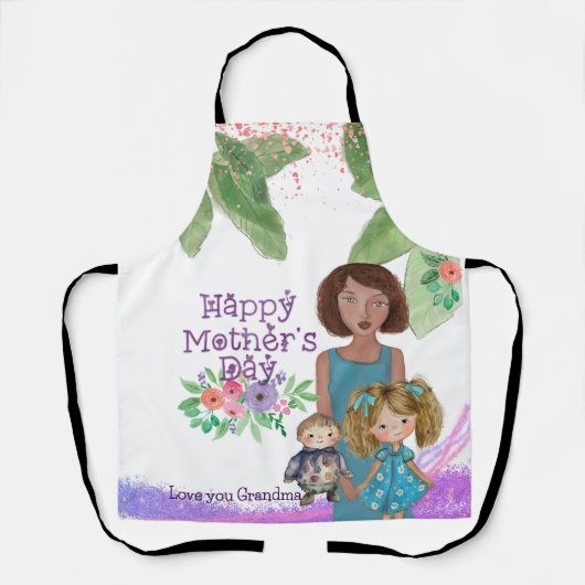 HAPPY MOTHER'S DAY from kids エプロン (正面)