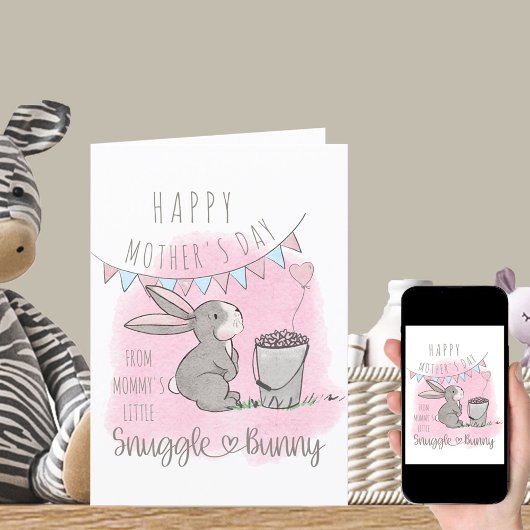 Happy Mothers Day from Little Snuggle Bunny Pink シーズンカード