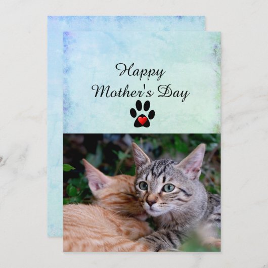 Happy Mother's Day from Your Cats Flat Card 招待状 (正面/裏面)