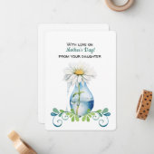 Happy Mother's Day from your daughter Single Daisy ノートカード (正面/裏面インサイチュ)