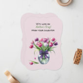 Happy Mother's Day from your daughter Tulips ノートカード (正面/裏面インサイチュ)