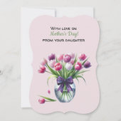 Happy Mother's Day from your daughter Tulips ノートカード (正面)