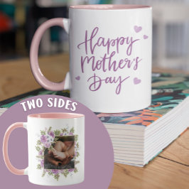 Happy Mothers day gift Purple personalized Coffee  マグカップ