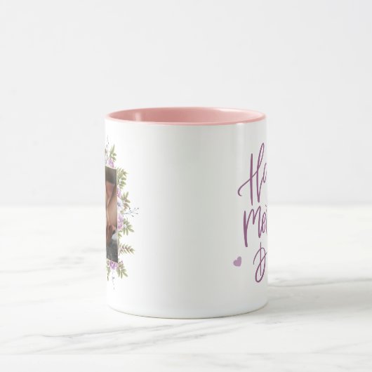 Happy Mothers day gift Purple personalized Coffee  マグカップ (中央)