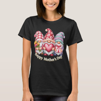 Happy Mothers Day Gnomes Heart Flowers Mom Grandma Tシャツ