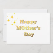 Happy mothers day. Gold simple script calligraphy  (正面)