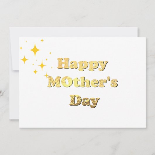 Happy mothers day. Gold simple script calligraphy  (正面)