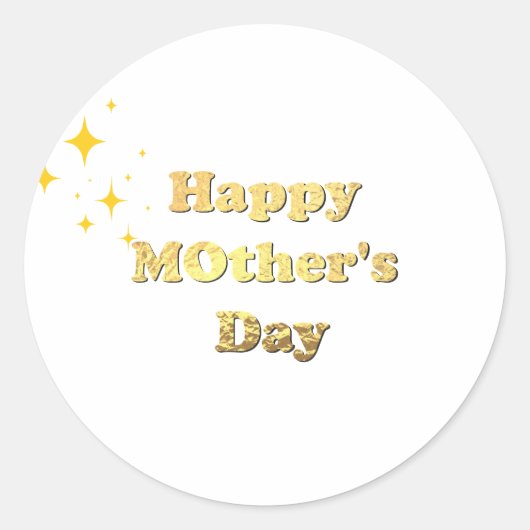 Happy mothers day. Gold simple script calligraphy  ラウンドシール (正面)