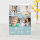 Happy Mother's Day Granda | Aqua Photo Collage カード (黄色い花)