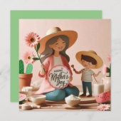 Happy Mother's Day Greeting Card サンキューカード (正面/裏面)