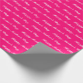 Happy Mother's Day hot pink white script エレガント ラッピングペーパー (角)