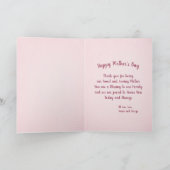 Happy Mothers Day Hummingbird Pink Blossoms カード (内部)