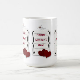 Happy Mother's Day Love Notesとハート コーヒーマグカップ