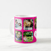 Happy Mothers Day love you mom photo collage pink コーヒーマグカップ (正面左)