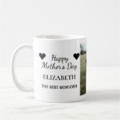 Happy Mother's Day Momの写真パーソナライズされた コーヒーマグカップ (左)