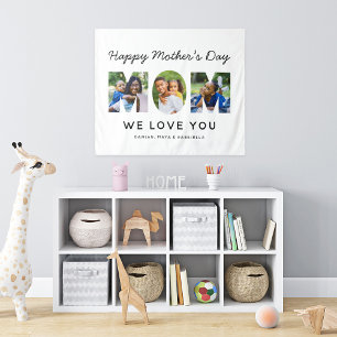 Happy Mothers Day Momカスタムフォトコラージュ タペストリー