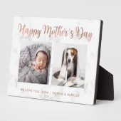 Happy Mother's Day Momバラフェイク金ゴールド写真グリッド フォトプラーク (側面)