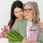 Happy Mother's Day MOMピンクモダンハート写真 シーズンカード