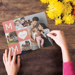 Happy Mother's Day Mom, Family Photo Collage ジグソーパズル<br><div class="desc">美祝しい家族の写真ジグパーソナライズされたソーパズルで母の日。このデザインは、複数の写真レイアウトを備えており、自分の写真を追加できる。"mom"という言葉はピンクの正方形の中に置かれカスタマイズ、ハートの中にmomiesの名前が入っている。この家族ジグソーパズルで特別な家族のおもしろいを作る。母の日にぴったりの贈り物。</div>