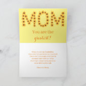 Happy Mother's Day Mom, Sunflower word cards カード (内部)