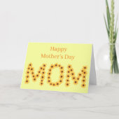 Happy Mother's Day Mom, Sunflower word cards カード (正面)