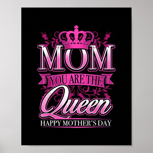 Happy Mothers Day Mom You are the Queen Pink ポスター (正面)
