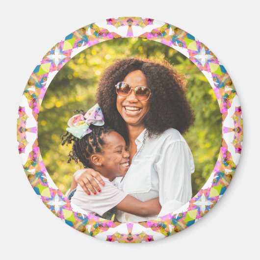 Happy Mother's Day Mommommy Pink Green Gift Photo マグネット (正面)