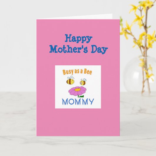 Happy Mothers Day Mommy - Bees カード (黄色い花)