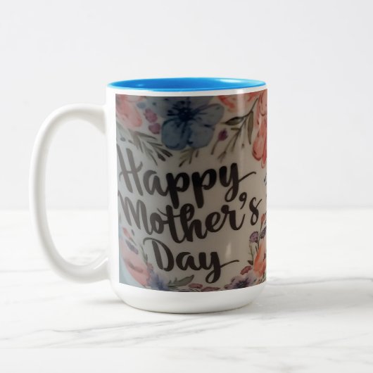 Happy Mothers day mug ツートーンマグカップ (左)