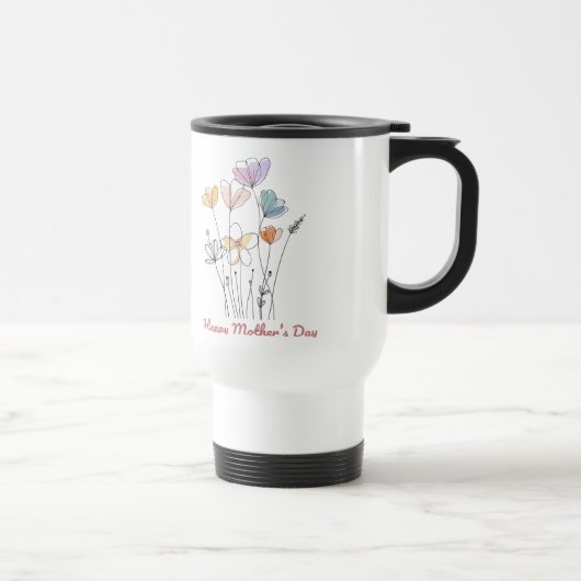 Happy Mother's Day Mug – 美しいフローラプレゼント トラベルマグ (右)