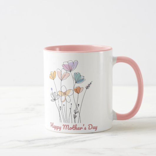Happy Mother's Day Mug – 美しいフローラプレゼント マグカップ (右)