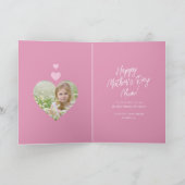 Happy Mother's Day MUMピンクモダンハート写真 シーズンカード (内部)