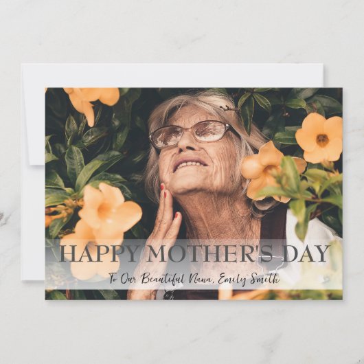 Happy Mothers day, nana，おばあちゃんシンプルの写真 シーズンカード (正面)