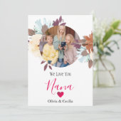 Happy Mothers day, nana，おばあちゃんシンプルの写真 シーズンカード (スタンド正面)