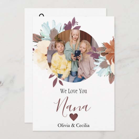 Happy Mothers day, nana,おばあちゃんシンプルの写真 シーズンカード (正面/裏面)