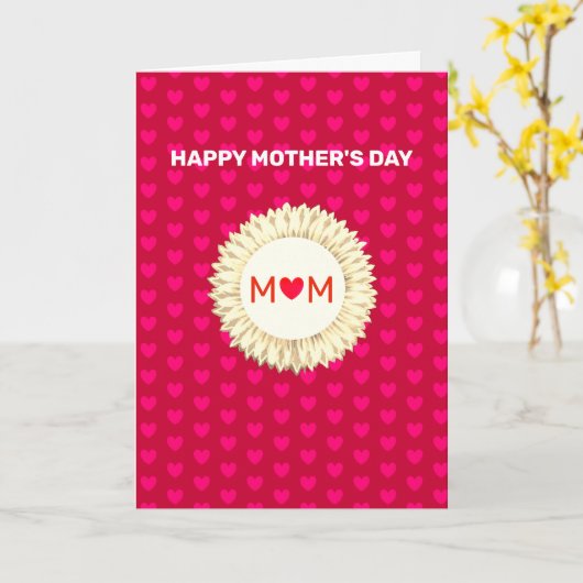 Happy Mother's Day on Red Card カード (黄色い花)