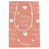 Happy Mother's day orange script ミディアムペーパーバッグ (正面)