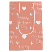 Happy Mother's day orange script ミディアムペーパーバッグ (裏面)