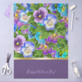 Happy Mother's Day Pansy Violet Flowers Watercolor 薄葉紙 (クラフト)