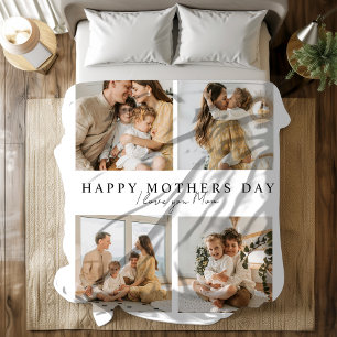 Happy Mother's Day Photo Blanet - I Love You Mom フリースブランケット
